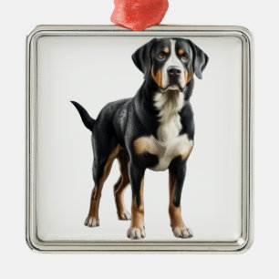 BEAUTIFUL GREATER SWISS MOUNTAIN DOG METAL ORNAMENT