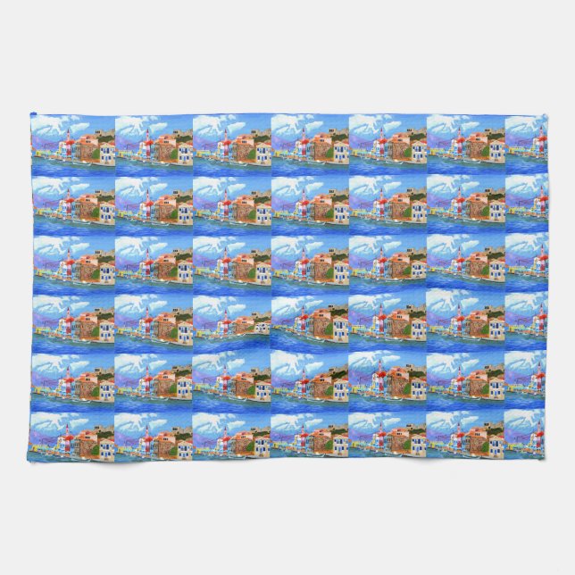 Beautiful Greece  Kitchen Towel (Horizontal)