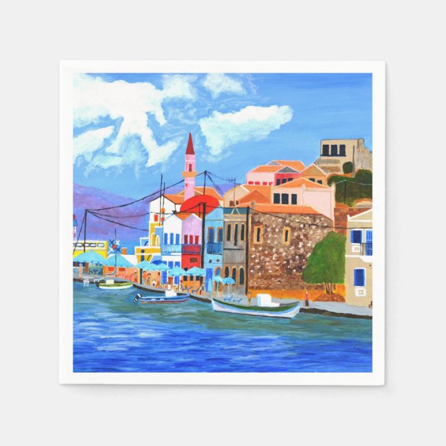 beautiful Greece napkins  (Front)