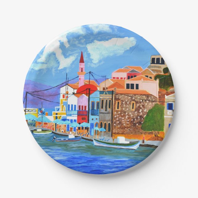 Beautiful Greece paper plate  (Front)