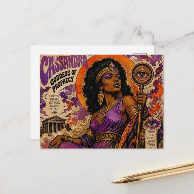  Beautiful Greek Goddess Cassandra Postcard (Front/Back In Situ)