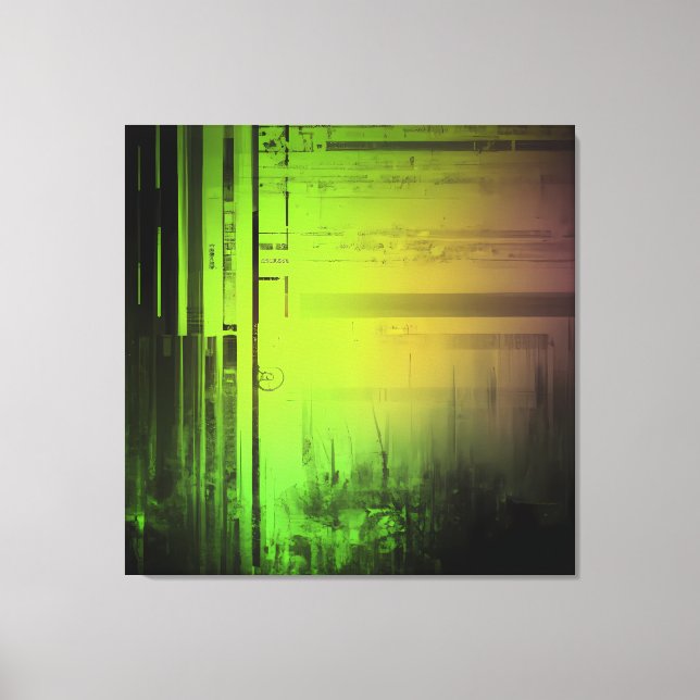 Beautiful Green abstract AI art canvas (Front)