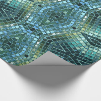 Beautiful Green and Blue Glass Mosaic Wrapping Paper