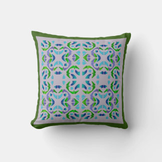 beautiful green and blue pattern throw pillow