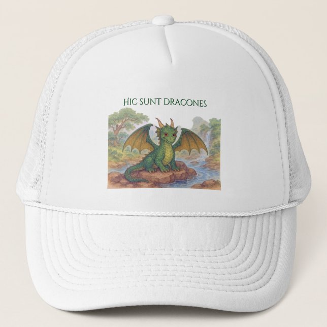 Beautiful green dragon trucker hat (Front)