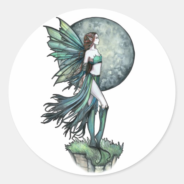 Beautiful Green Fairy Stickers (Front)