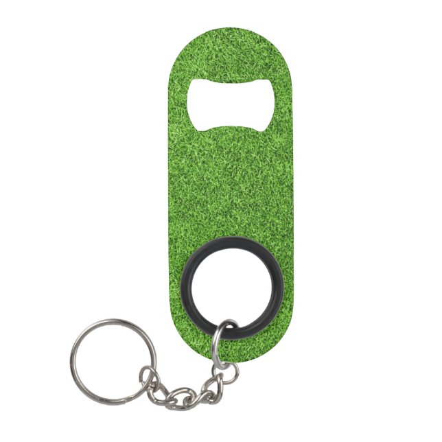 Beautiful green grass texture from golf course mini bottle opener (Front)