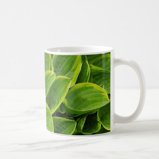 Beautiful green hosta plant coffee mug (Right)