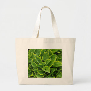 Beautiful green hosta plant large tote bag