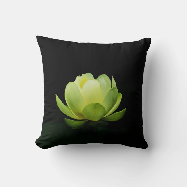 Beautiful Green Lotus , Zen   Throw Pillow (Front)