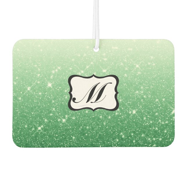 Beautiful Green Monogrammed Air Freshener (Front)