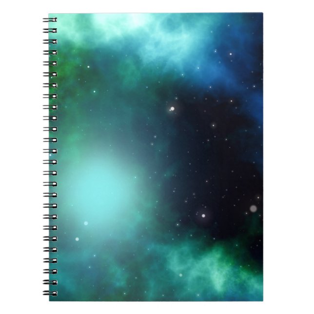 Beautiful Green Nebula filled with Stars Notebook (Front)