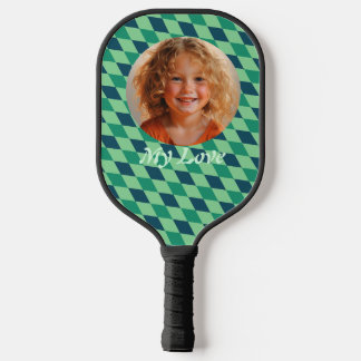 Beautiful Green Personalized  Photo Pickleball Paddle
