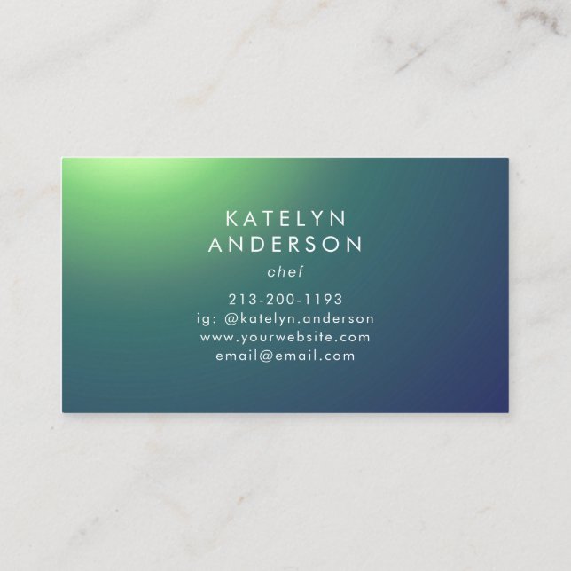 Beautiful Green Shade Elegant Gradient Business Card (Back)