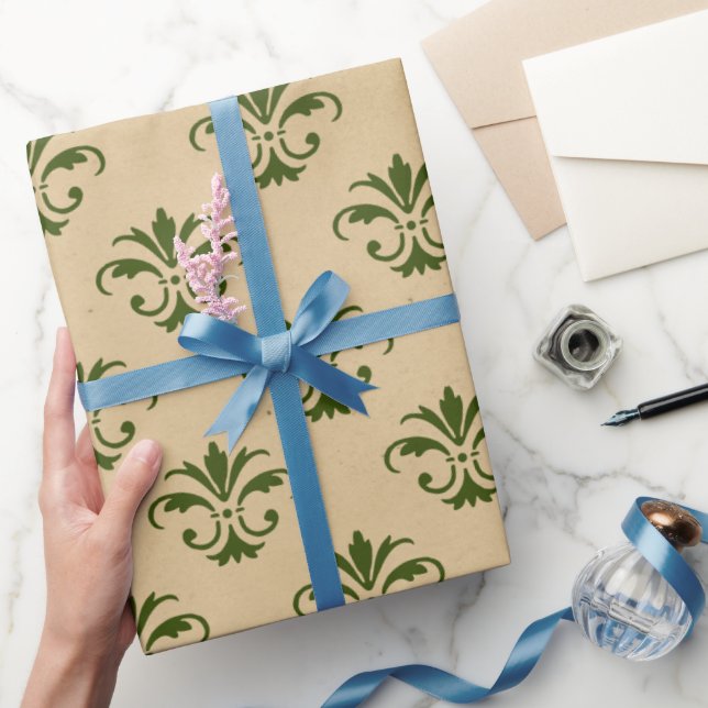 Beautiful green vintage Christmas Wrapping Paper (Gifting)