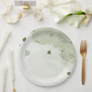 beautiful green watercolor paper plate
