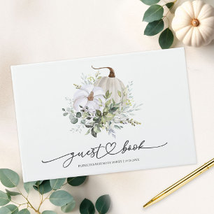 Beautiful Greenery Pumpkin Fall Guest Book