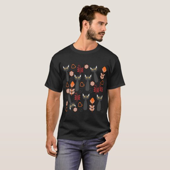 Beautiful Grey Cat Pattern T-Shirt
