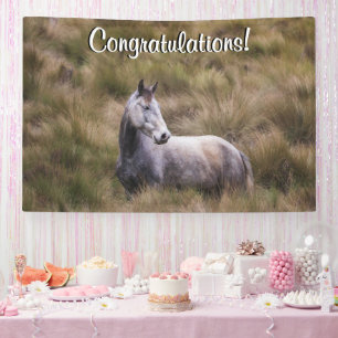 Beautiful Grey Coloured Horse Add Text Banner