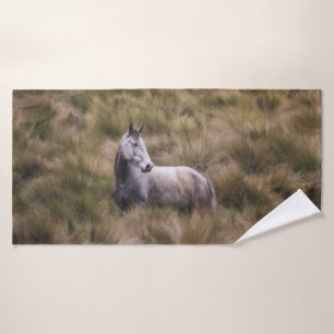 Beautiful Grey Coloured Horse Bath Towel Set
