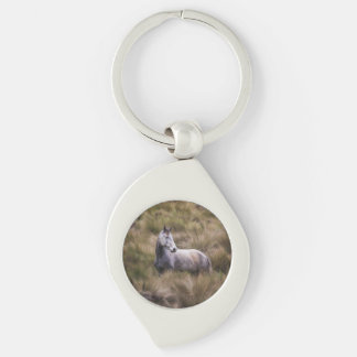 Beautiful Grey Coloured Horse Keychain