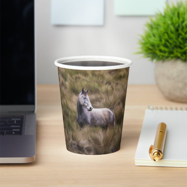 Beautiful Grey Coloured Horse Paper Cups (Insitu)