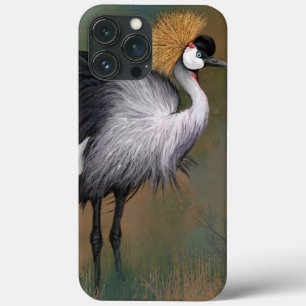 Beautiful Grey Crowned Crane - Painting iPhone 13 Pro Max Case