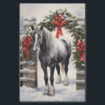 Beautiful Grey Horse with Winter Garland Christmas Tissue Paper<br><div class="desc">Celebrate the magic of the season with our stunning Christmas Holiday Tissue Paper featuring a beautiful grey horse standing beneath a snow-covered holiday garland on wintry day.</div>