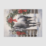 Beautiful Grey Horse with Winter Garland Christmas Tissue Paper<br><div class="desc">Celebrate the magic of the season with our stunning Christmas Holiday Tissue Paper featuring a beautiful grey horse standing beneath a snow-covered holiday garland on wintry day.</div>