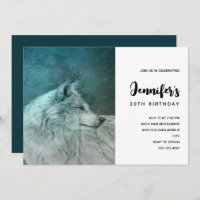 Beautiful Grey Wolf in a Dark Forest Birthday