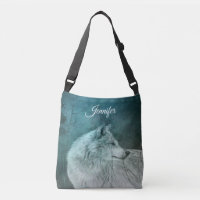 Beautiful Grey Wolf in a Dark Forest