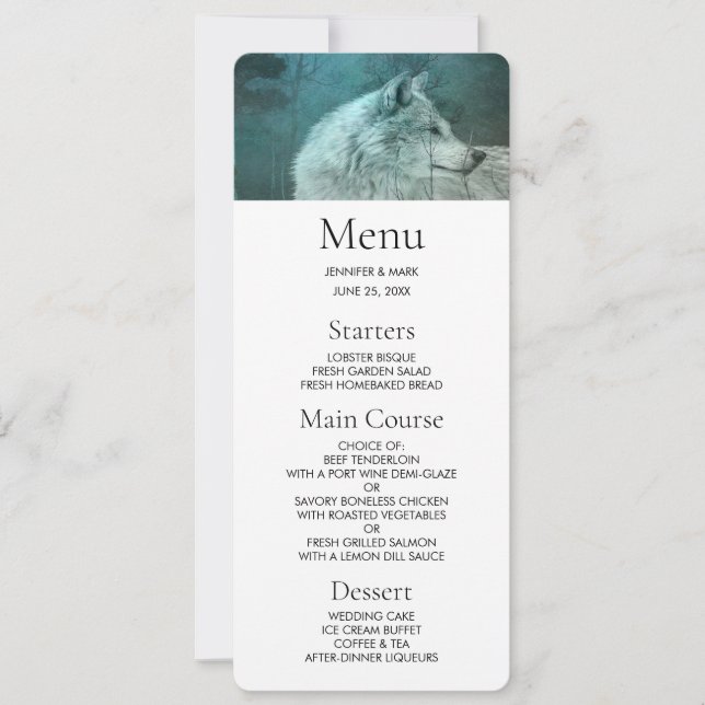 Beautiful Grey Wolf in a Dark Forest Invitation (Front)
