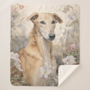 Beautiful Greyhound Sherpa Blanket
