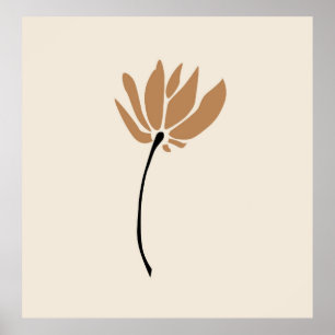 Beautiful groovy floral poster