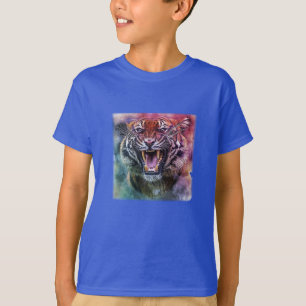 Beautiful Growling Bengal Tiger Face Photo T-Shirt