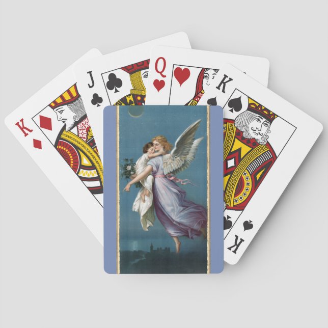 Beautiful Guardian Angel Painting Playing Cards (Back)