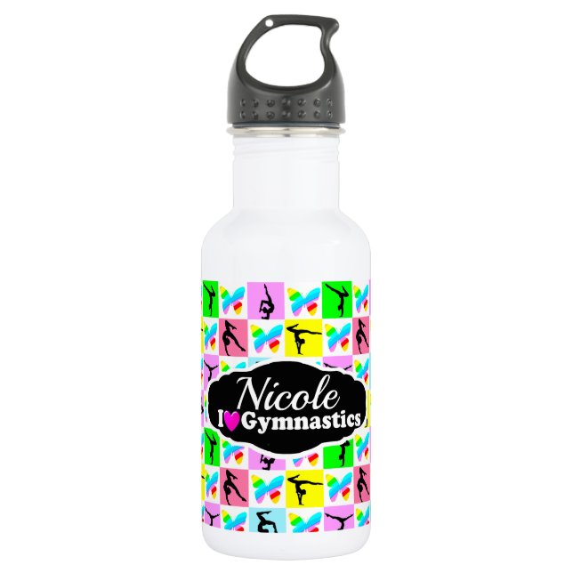 BEAUTIFUL GYMNASTICS BUTTERFLY DESIGN 532 ML WATER BOTTLE (Front)