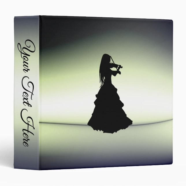 Beautiful Gypsy Girl Plays Violin Green  Binder (Front/Spine)