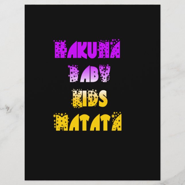 Beautiful Hakuna Matata Art Print Letterhead (Front)