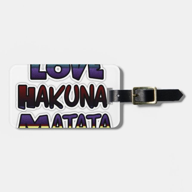Beautiful Hakuna Matata Art Print Luggage Tag (Front Horizontal)
