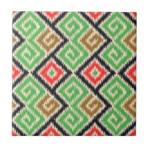 Beautiful hand dran tribal pattern Kitchen Green Tile