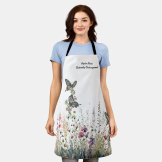 Beautiful Hand-Painted Endangered Ceylon Rose Apron