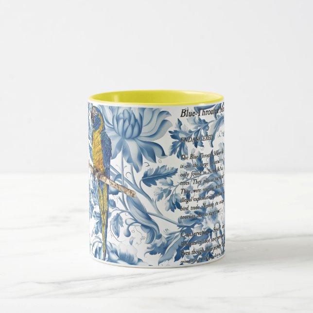 Beautiful Hand-Painted Endangered Macaw Mug (Center)