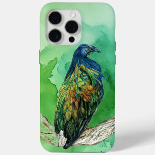 Beautiful Hand-Painted Endangered Nicobar Pigeon iPhone 15 Pro Max Case
