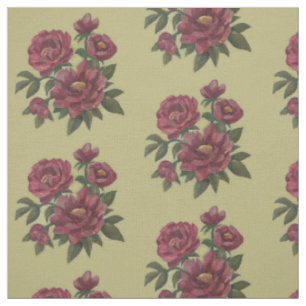 Beautiful, hand-painted floral spray fabric