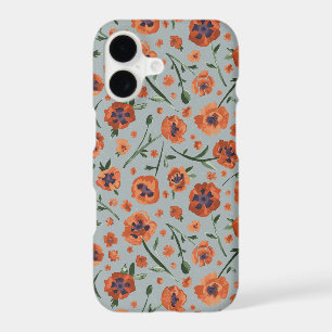 Beautiful Hand Painted Orange Poppy Flower Pattern