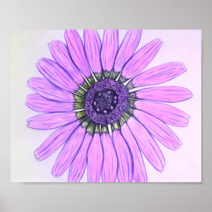 Beautiful hand sketched Flower Design Poster