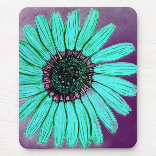Beautiful hand Sketched Flower Mouse Pad (Front)