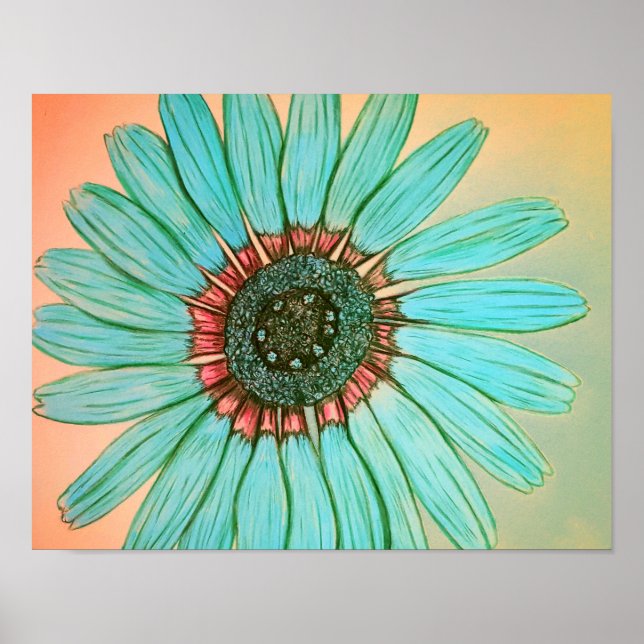 Beautiful Hand Sketched Flower Poster (Front)