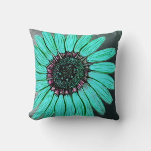 Beautiful hand Sketched Flower Throw Pillow